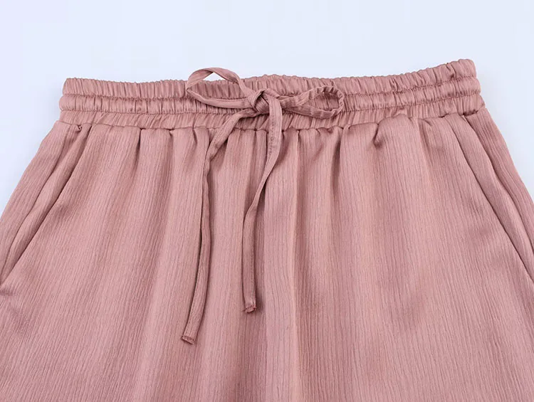 Women's Double-Breasted Satin Blazers & Long Trousers