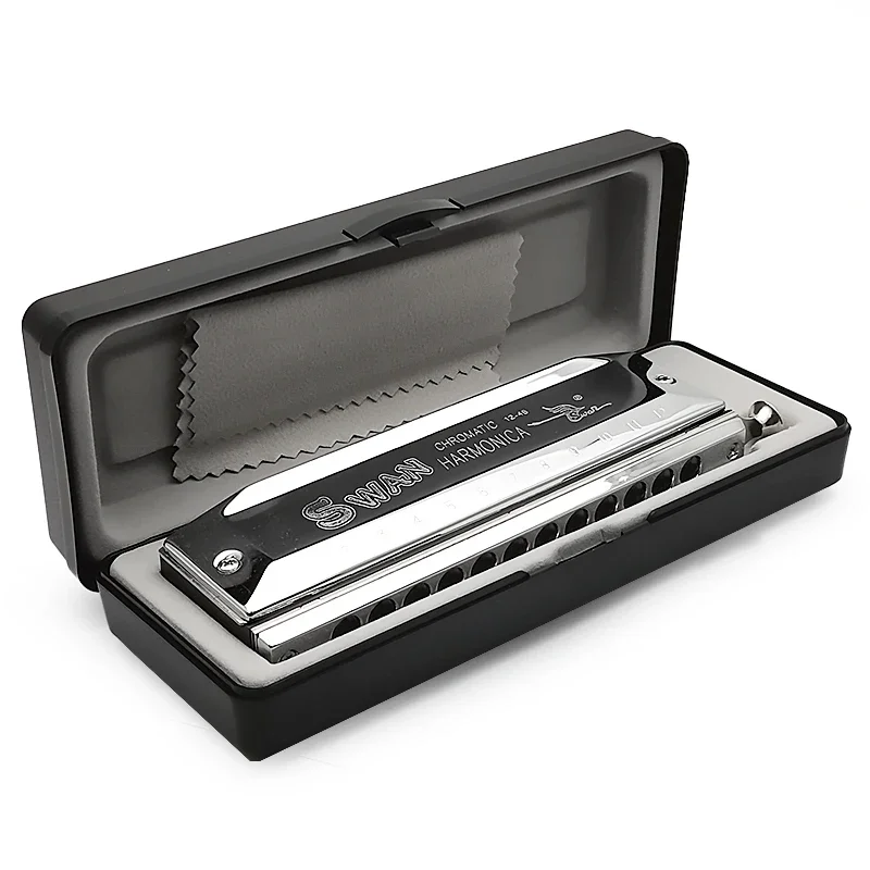 12-hole 48-tone Swan Chromatic C-tone Harmonica for Playing Various Musical Instruments