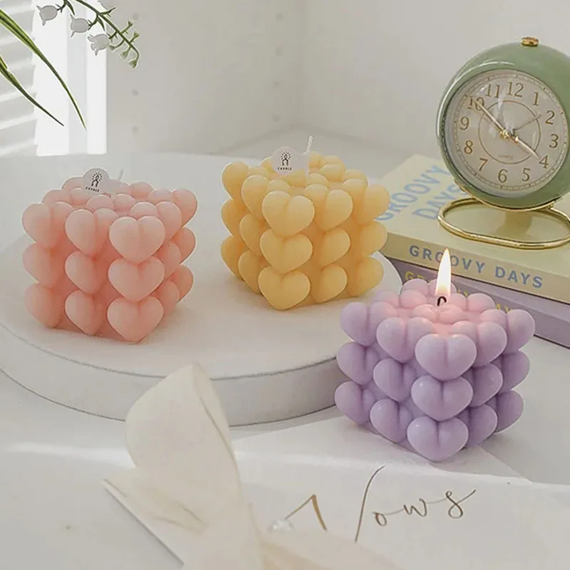Confezione 6 Stampi In Silicone Per Candele 3D | Forme: Cubo, Cipolla, Pigna, Rosa | Riutilizzabili, Per Candele Fai Da Te E Aromaterapia