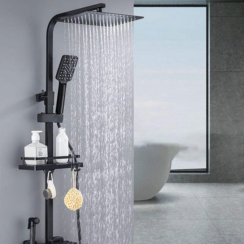 Modern Simple Allcopper Shower Faucets Home Bathroom Shower Set Hotel