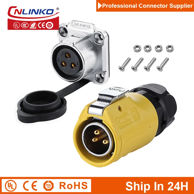 Cnlinko Impermeável Aviação Solda Rápida Fiação Conectores Iluminação Led Power Adapter Câmera de Segurança Visual Lp20 3pin M20