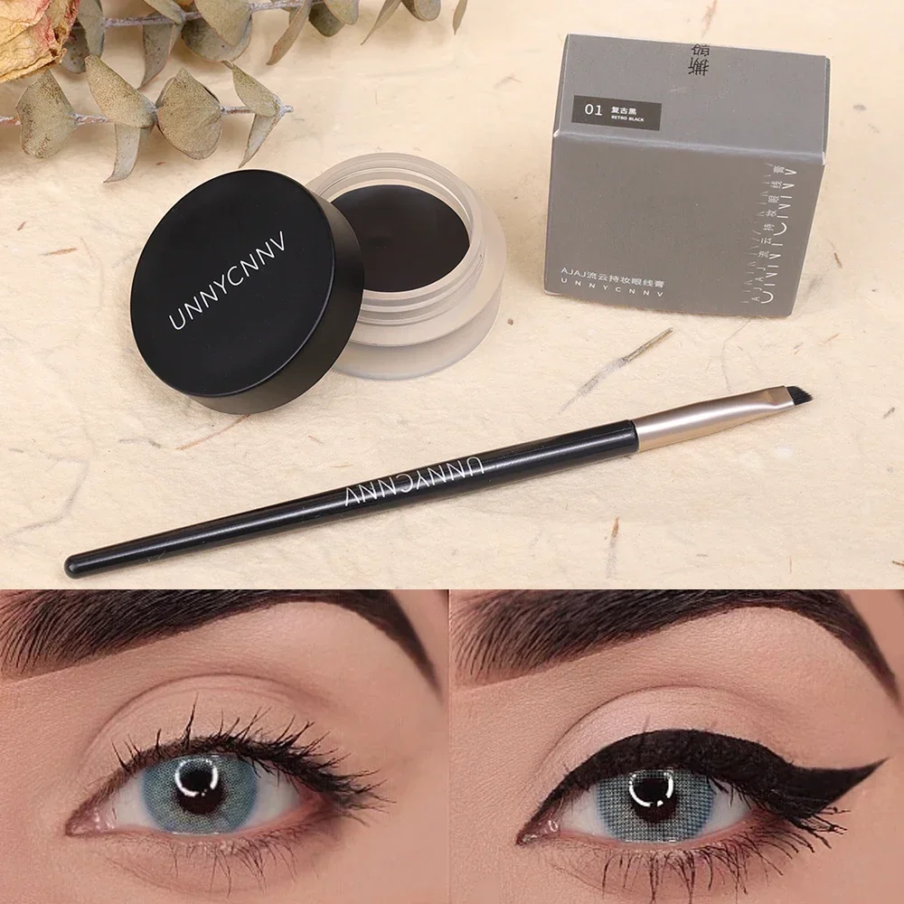 2 v 1 eyeliner obočí gel šlehačka s kartáč vodotěsný long-lasting matná černá hnědá snadný nést eyeliner korejské líčení kosmetický