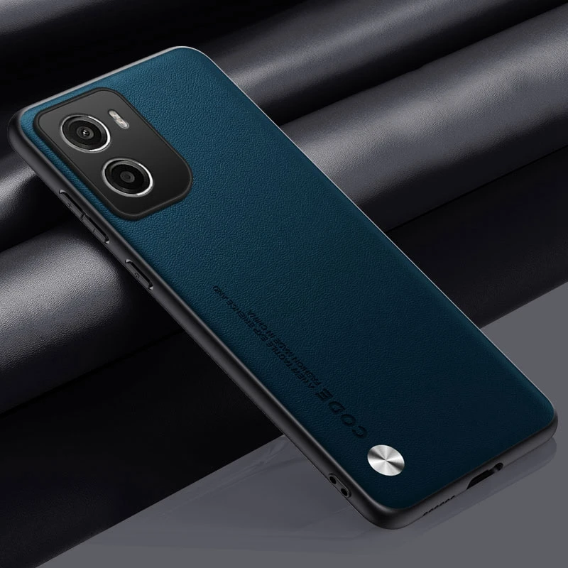 Luxurious PU Leather Matte Shockproof Silicone Phone Case - Full Protection