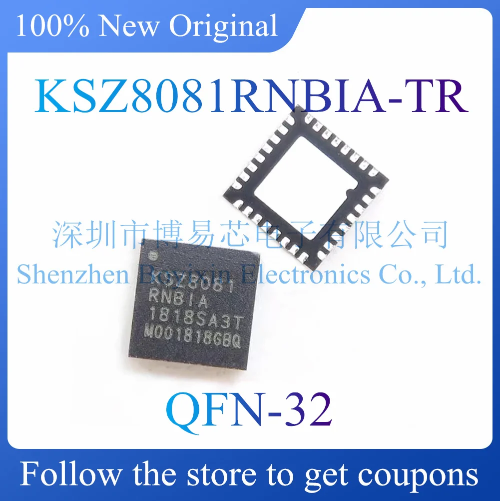 

NEW KSZ8081RNBIA-TR Original genuine Ethernet transceiver chip. Package QFN-32