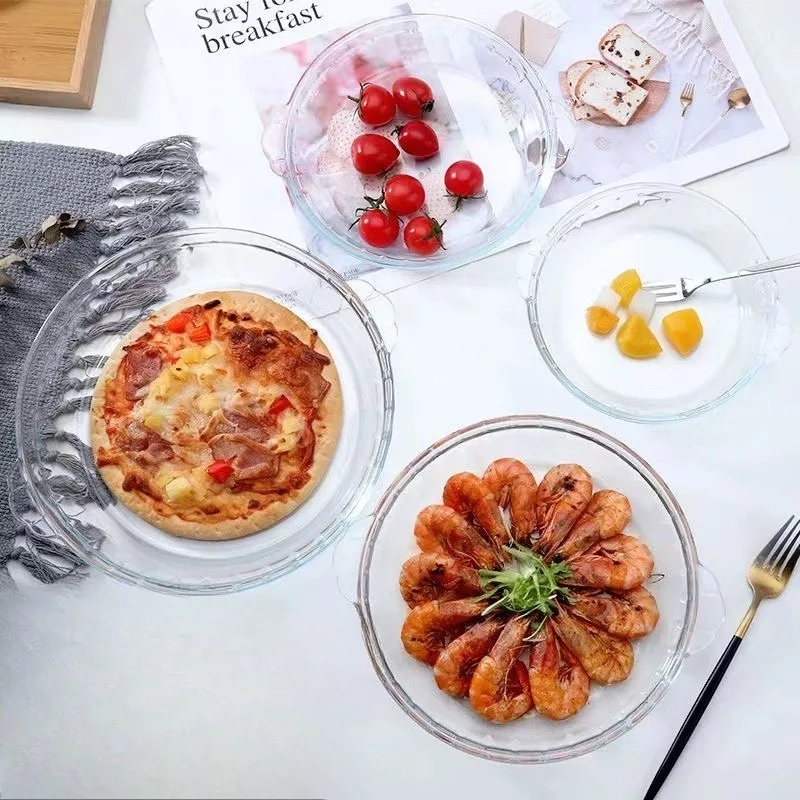 Heat-Resistant Transparent Glass Serving Plate