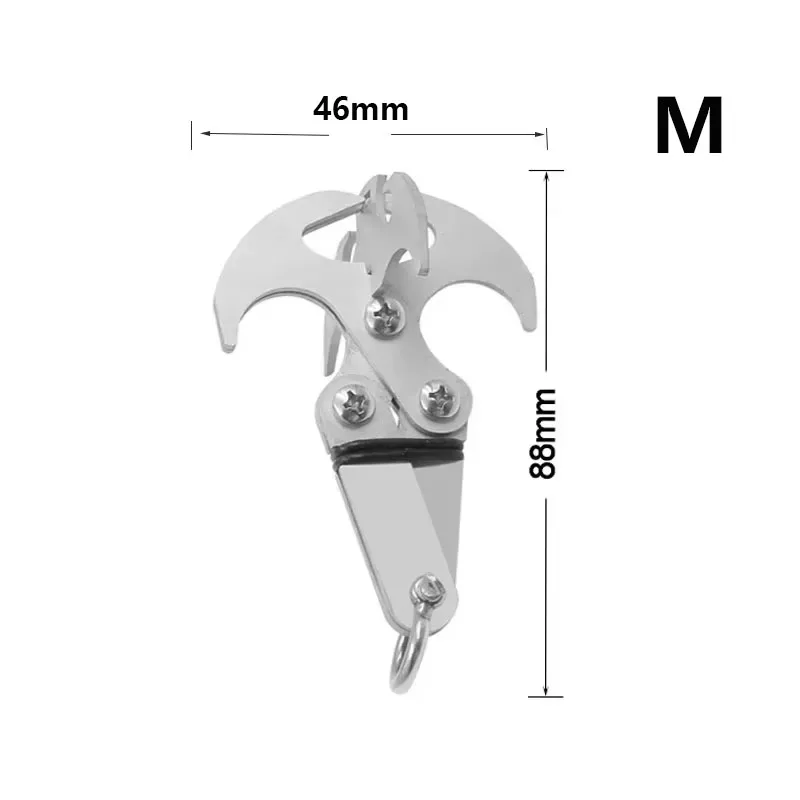 Stainless Steel Magnetic Grappling Hook Folding Climbing Claw Outdoor Activities Folding Grappling Hook