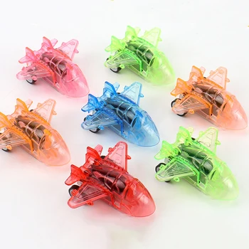 10 pz Mini colore trasparente modello di aereo giocattolo bambini tirare indietro aereo giocattoli inerzia aereo combattente favori giocattolo regali per bambini