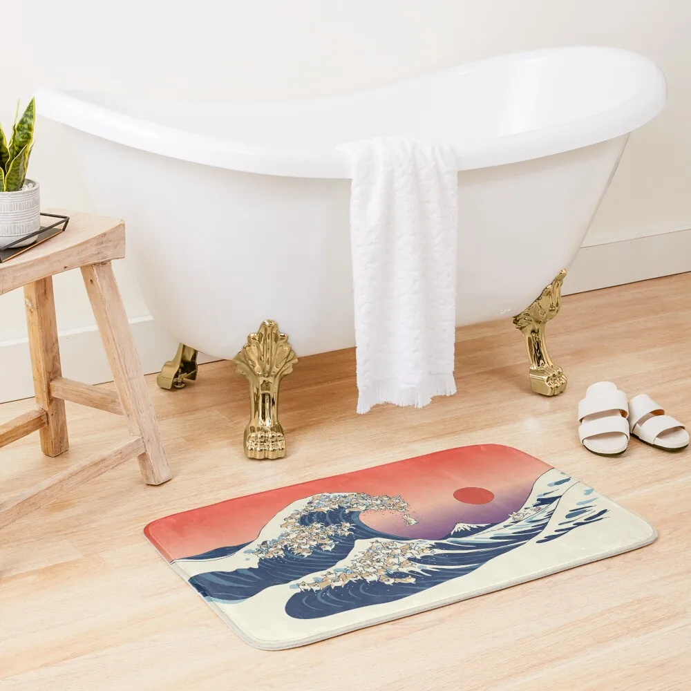 

The Great Wave of Corgis Bath Mat Bathroom Foot Bath Accessories Carpets For The Bathroom Rugs Living Room Mat