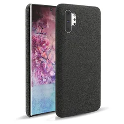 Retro Slim Cloth Hard Phone Cover, Stylish and Durable - Galaxy Note 10 (Black)