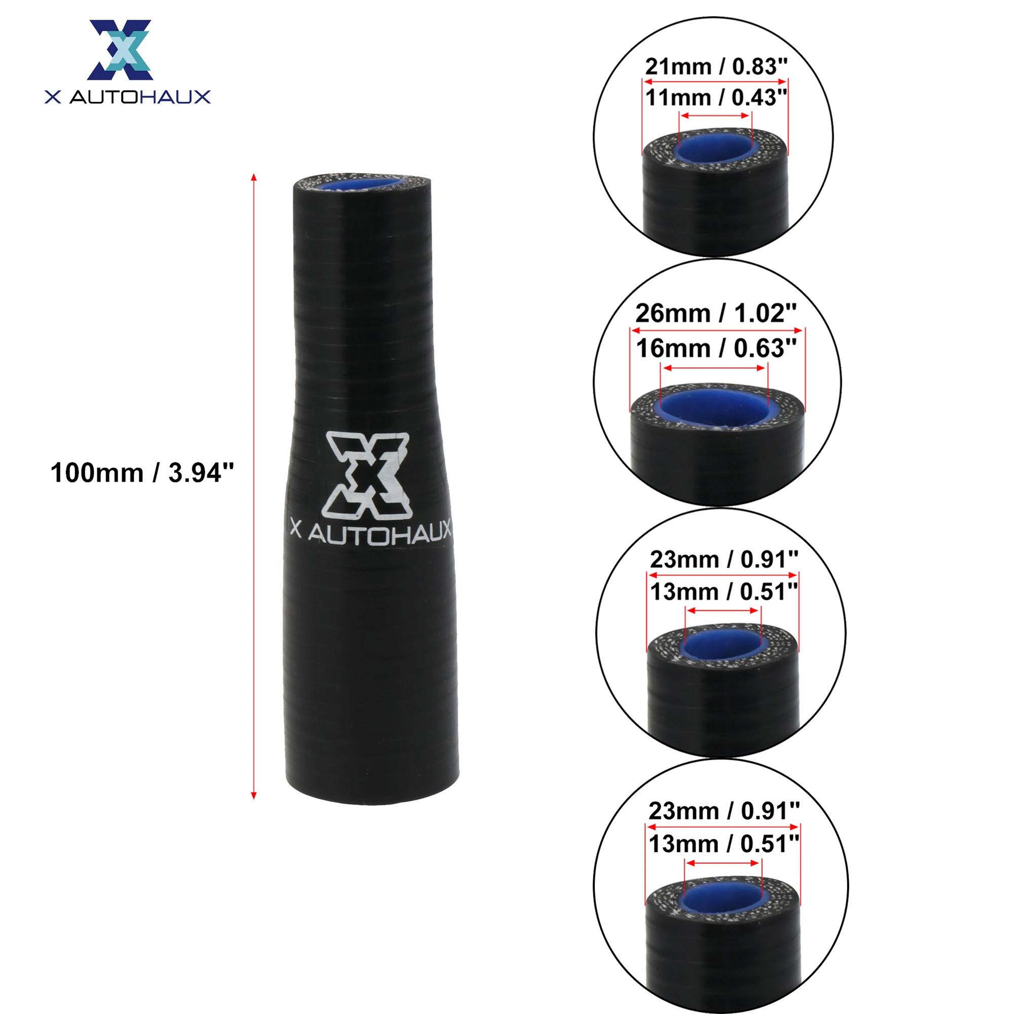 Tubo Silicone Auto 90° X AUTOHAUX - Diametro 25 Mm Lunghezza 100 Mm Blu - Per Raffreddamento