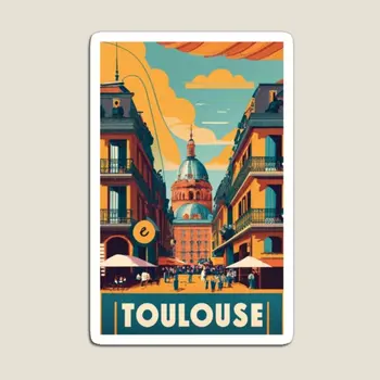 툴루즈 프랑스 자석 냉장고 다채로운 장난감 자석 스티커, 거치대 장식, 재미있는 어린이용 빈티지 여행 예술