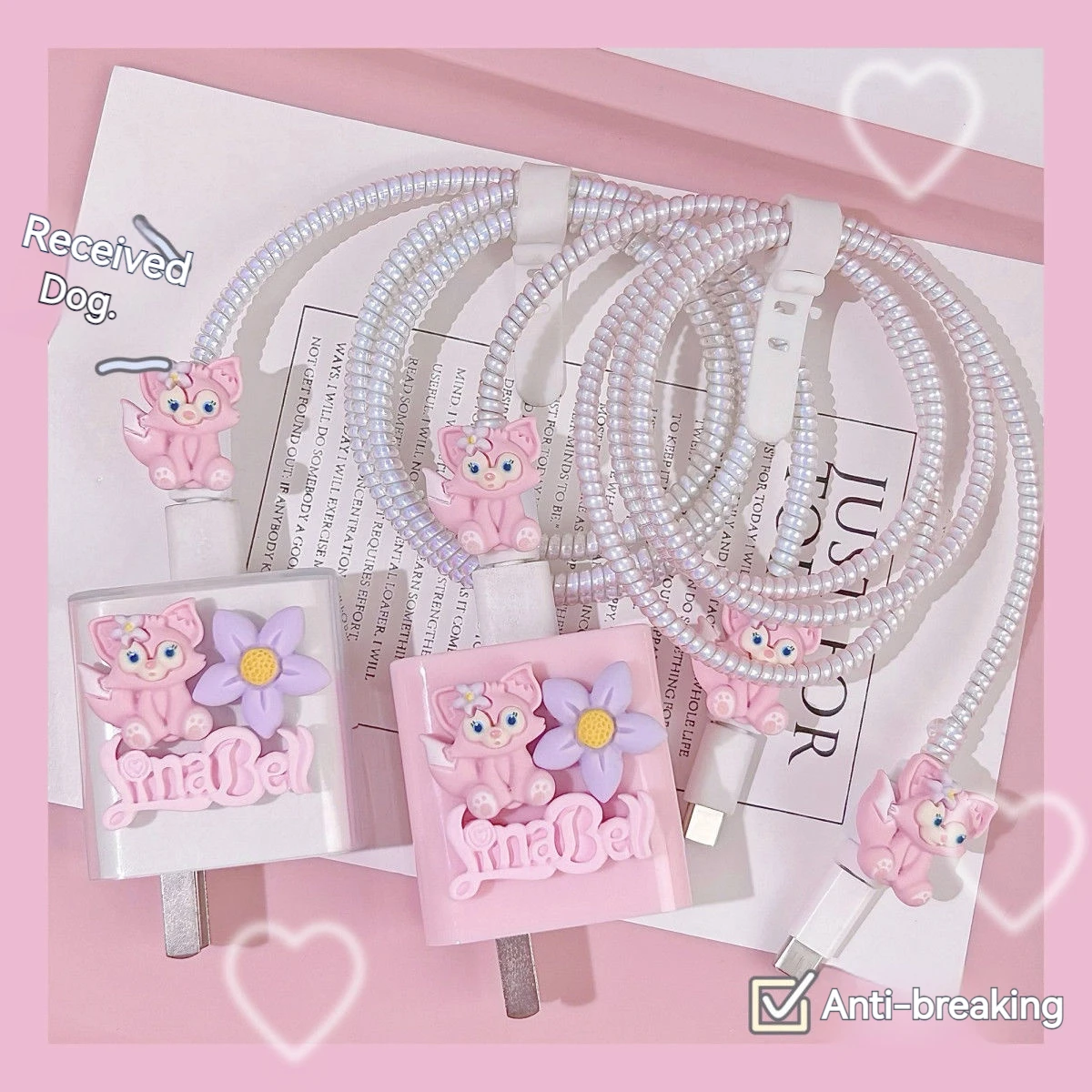 

Disney LinaBell New 20W Data Cable Protector Case For Iphone Data Cable Charger Anti Breaking Winding Rope Kawaii Decorative