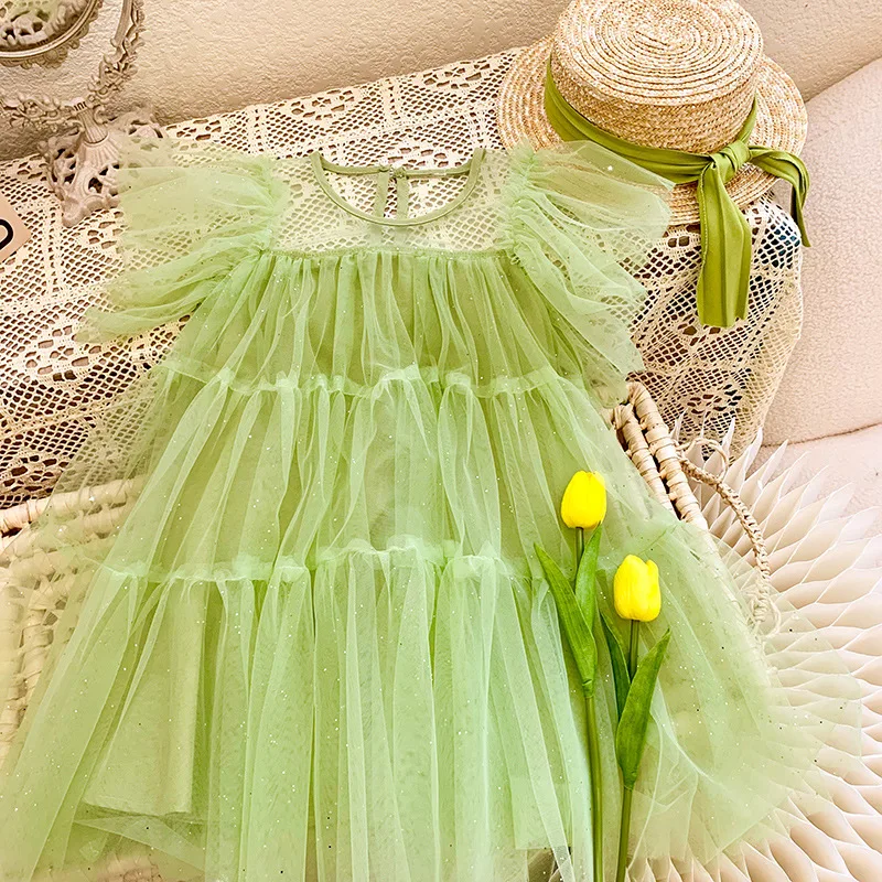 

Girls' Dress Summer New Gauze Skirt Children's Summer Fashionable Princess Dress Baby Mesh Skirt