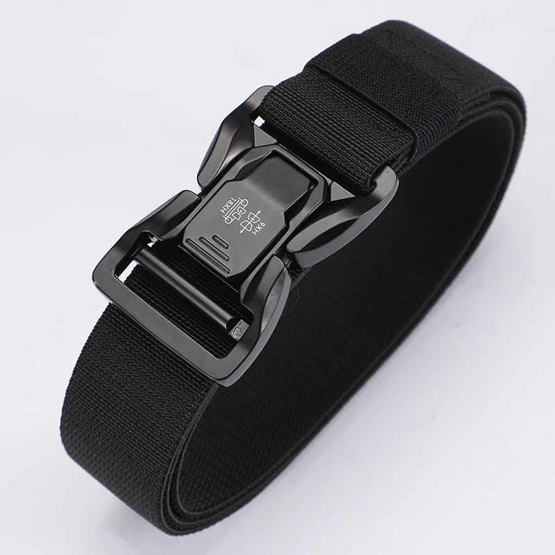 Men belt Classic Fashion Matching Essentials Tactical Quick Release Snap Elastic Leisure Outdoor Metal buckle Tactical Belt