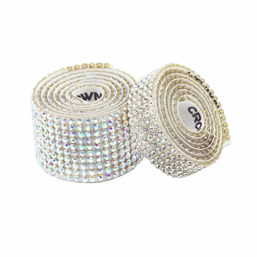 Set di 3 nastri autoadesivi rosa con strass, strass di cristallo, nastro glitterato per progetti fai da te, decorazioni per abiti, artigianato per mat | Leroy Merlin