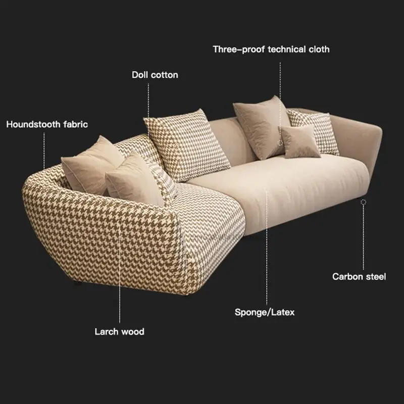 New Italian Minimalist Wash-free Technology Cloth Sofa Living Room Corner Special-shaped Designer Soft Sofa Chaise Lounge