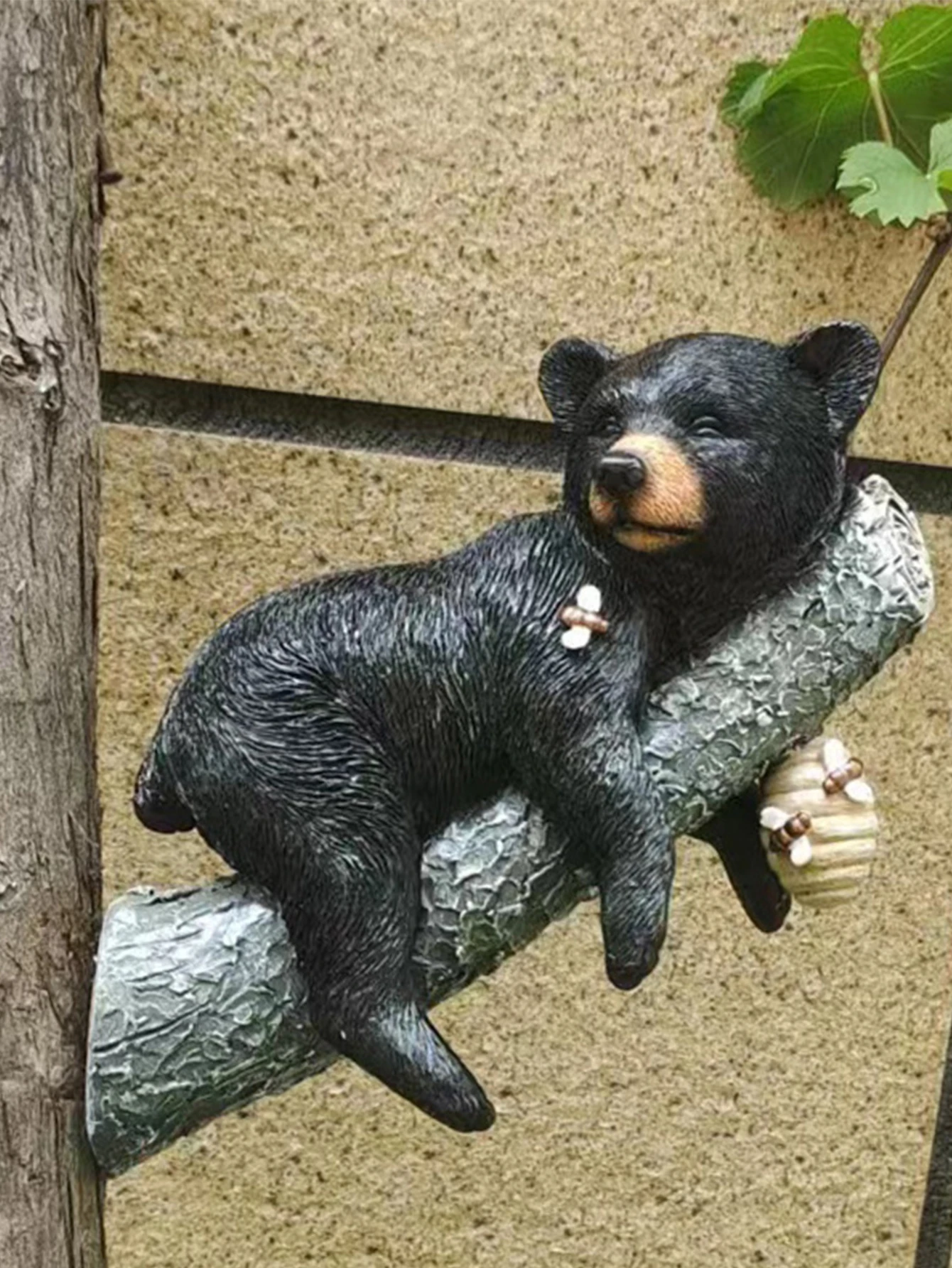 1pc Black Bear Resin Ornament Garden Decoration
