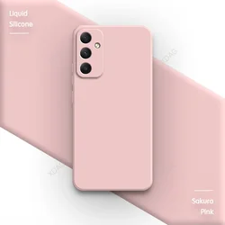 Elegant Pure Color Soft Silicone Shockproof Phone Case - Luxury Square Design - Samsung A35 (Sakura Pink)