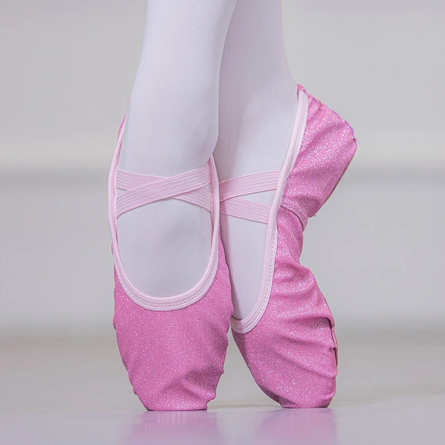 Zapatillas de Ballet con suela suave para niñas, zapatos profesionales para  Ballet, Yoga, gimnasio, baile, corona de dibujos animados bordado -  AliExpress