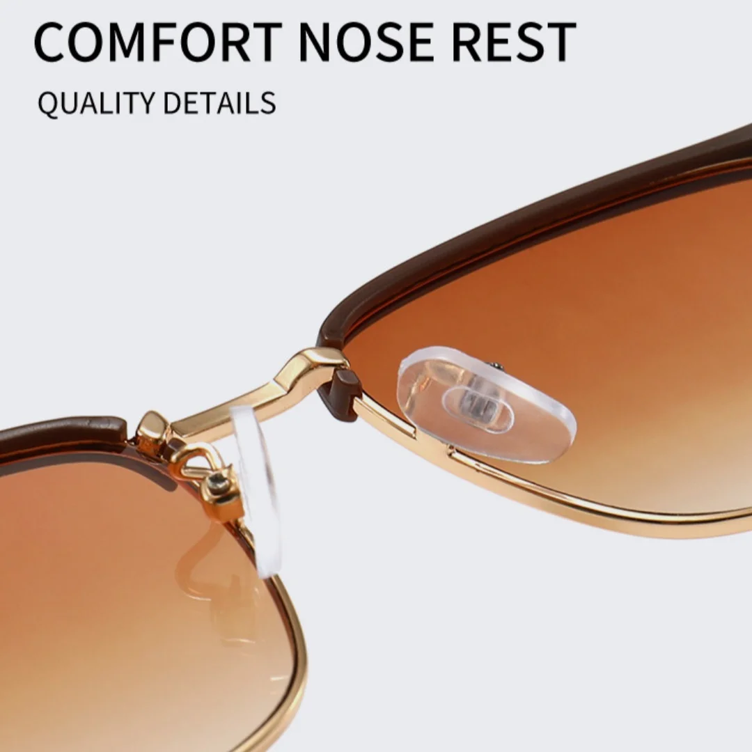 남성용 세미 림리스 사각형 선글라스 레트로 패션 선글라스 클래식 편광 선글라스 운전 낚시 여행용 스타일리쉬