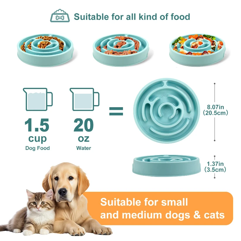 Non-Slip Slow Feeder Dog Bowl 5
