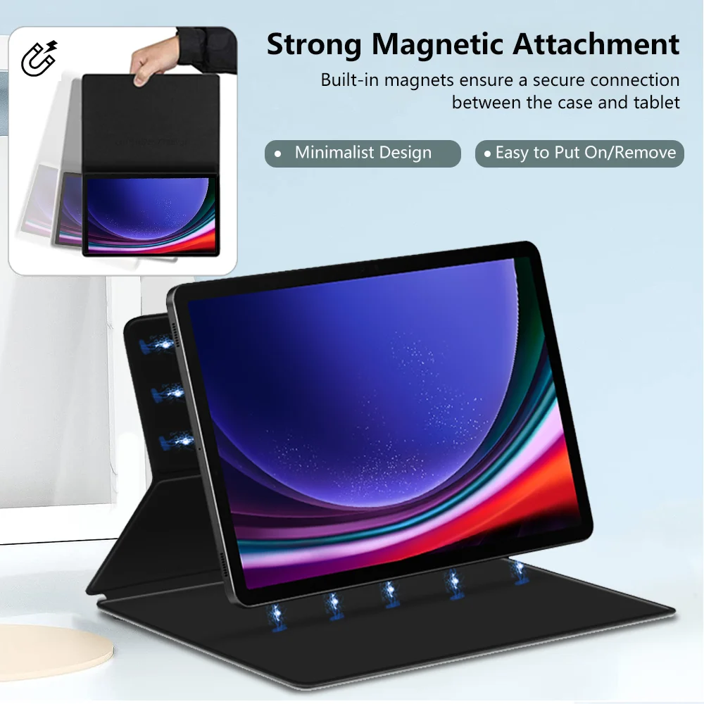 Estojo Magnético à Prova de Choque para Samsung Galaxy Tab s9 s8 Ultra s7 fe Plus Tablet Cover - Imagem 3