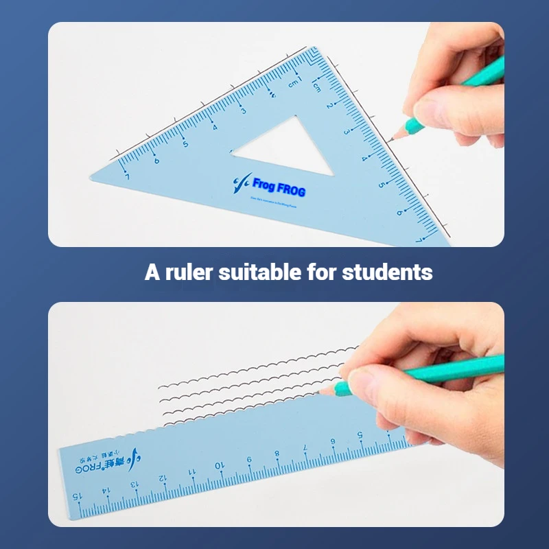 Creative iron ruler set trigonboard primary school stationery multi-functional simple measurement painting tools