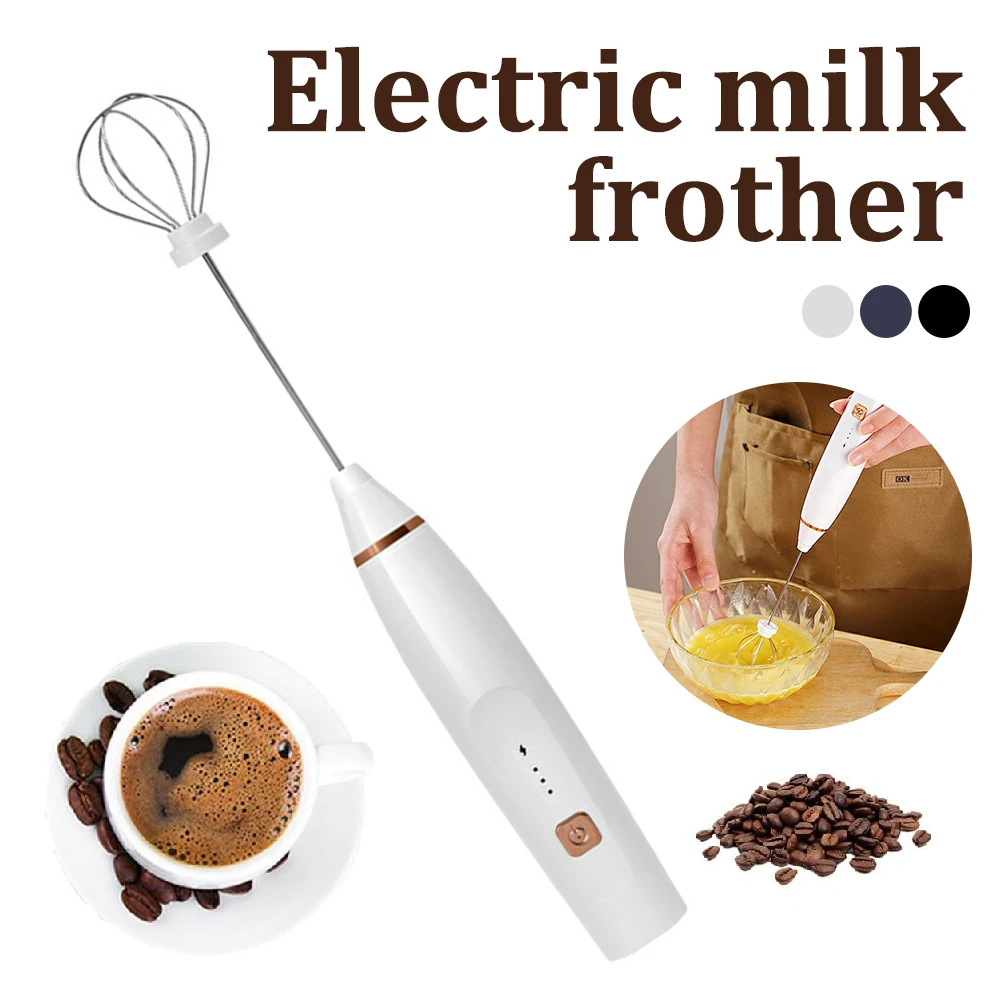 Electric Milk Frother Whisk Mixer Handheld Frothers USB Mini Coffee Maker  Wireless Blender For Coffee Cappuccino Cream Home