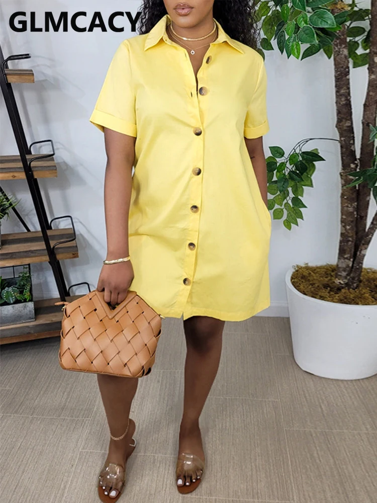 Short Sleeve Shirt Dress Button Button Shirt Dresses Women Women