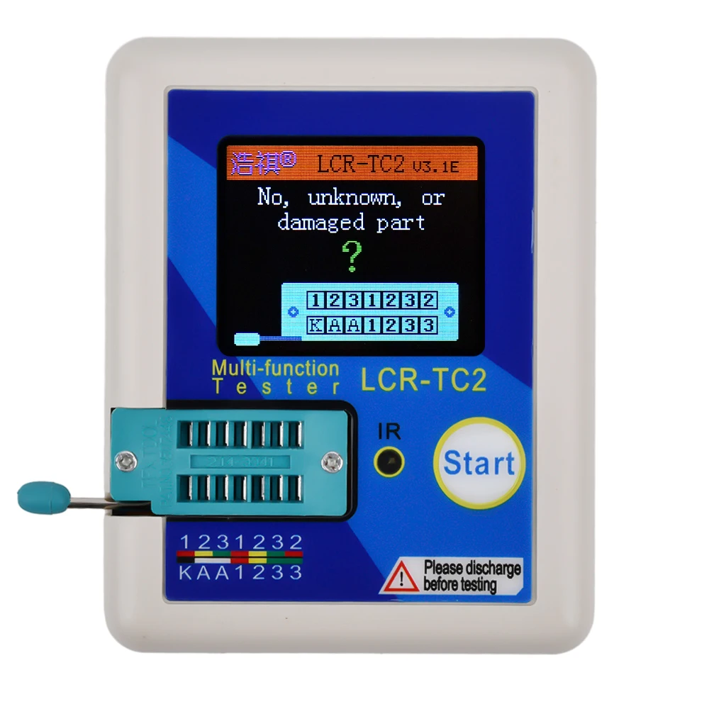 

LCR-TC2/MTT Transistor Tester Multimeter Colorful Display For Diode Triode MOS/PNP/NPN Capacitor Resistor Transistor Dropship