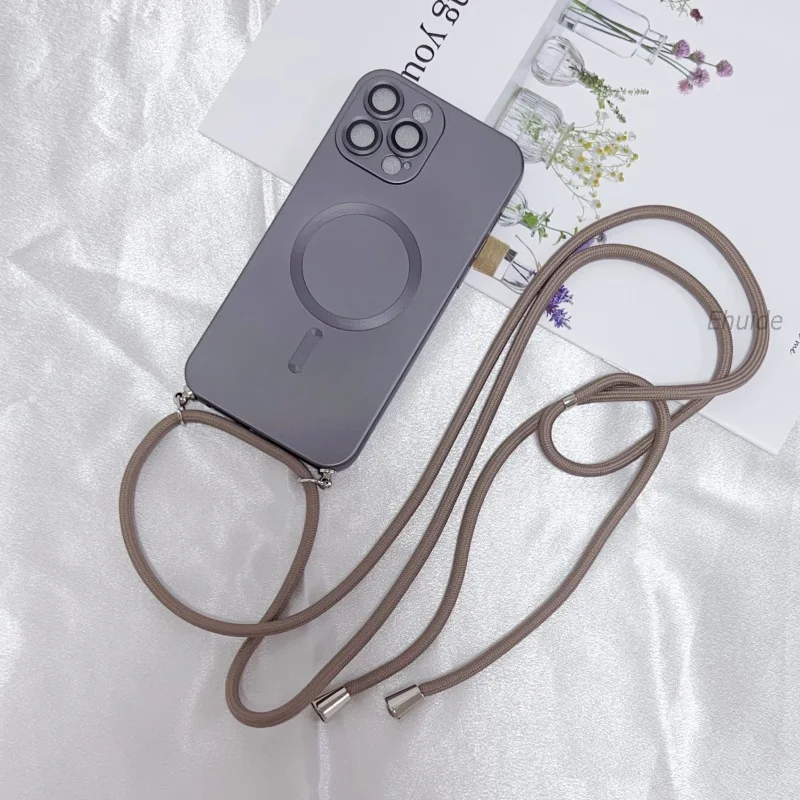 Enhanced Crossbody Magnetic Case with Soft TPU and Camera Protection