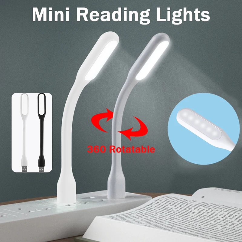 Portable USB LED Mini Book Light Reading Light Table Lamp Flexible