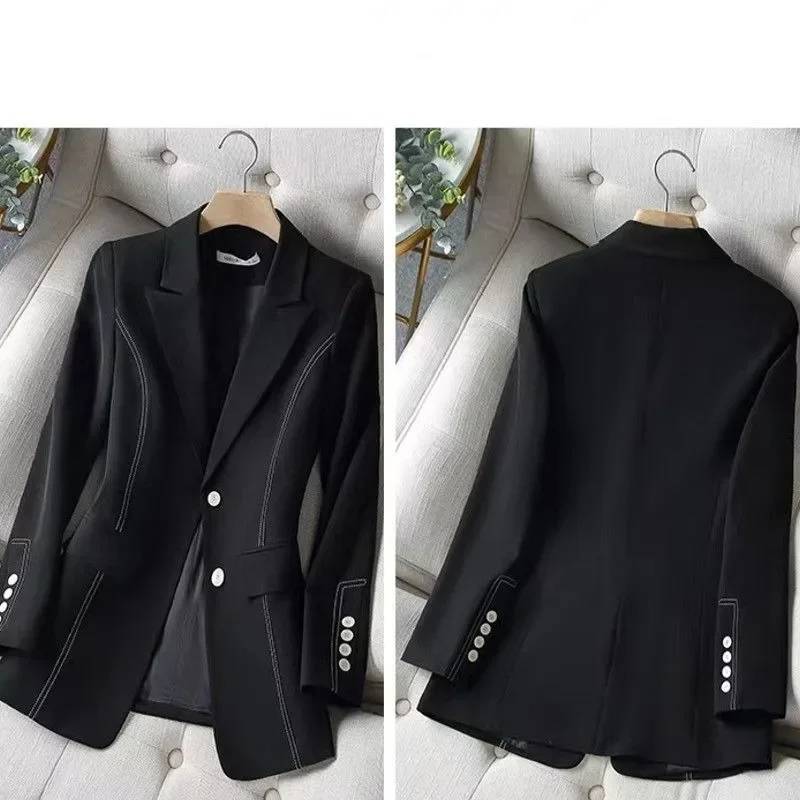 Luxury Office Commute Business Elegant Tops Spring Autumn New Casual Long Sleeve Suit Jacket Women's Blazer 2023 Korean Fashion