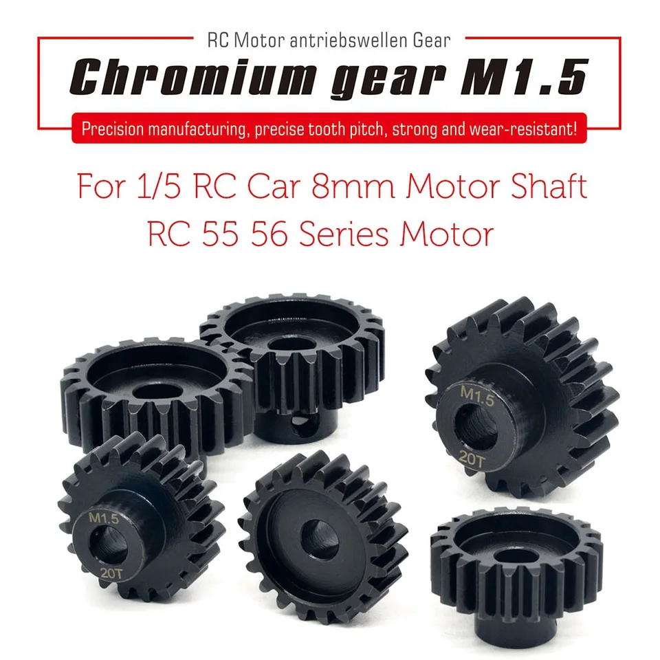 2 Stück m 1,5 Metall motor Zahnrad Chrom Stahl Ritzel 11t-20t 8mm für rc  Auto Motorwelle