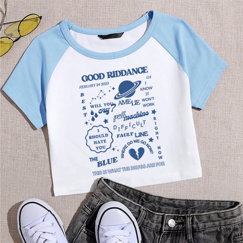 Gracie Abrams T Shirts Streetwear Good Riddance Tracklist Merch Vintage Graphic Tee Crop Shirt Short Tees Tops Male and Female 2