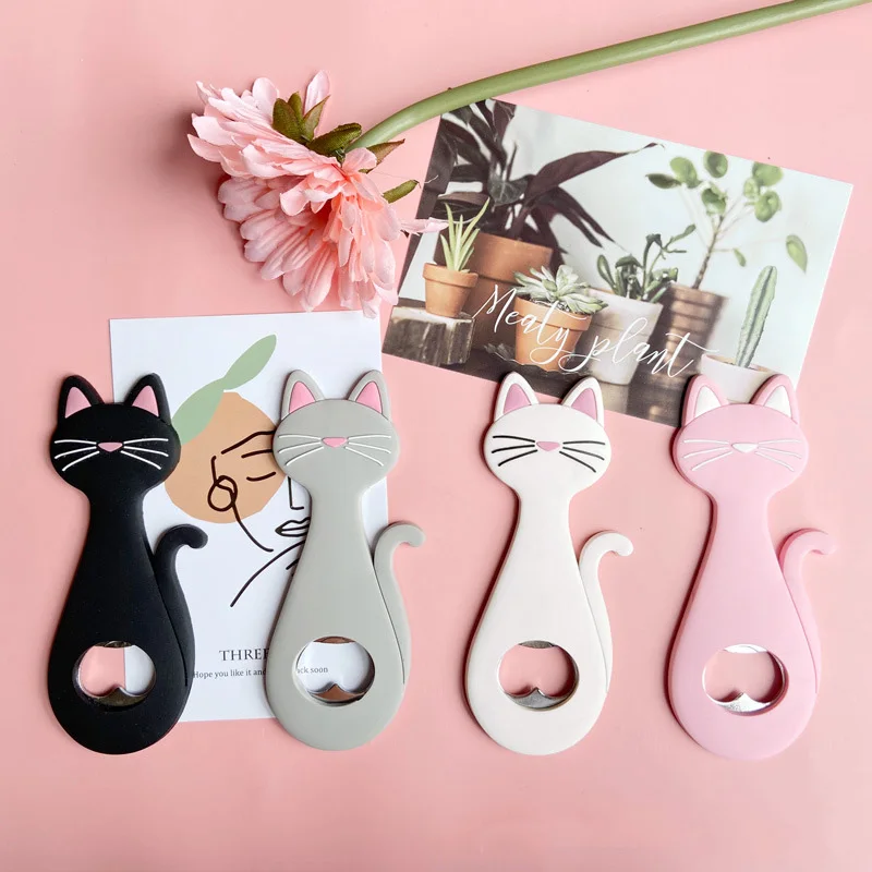 

Cartoon Cat Shaped Magnetic Bottle Opener Can Be Refrigerator Sticker Cute Beer Cap Opener Tools Restaurant Kitchen Accessories