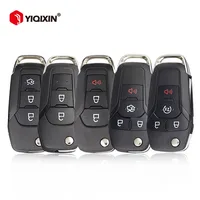เปลือกกุญแจรีโมทรถยนต์แบบพับได้ 2/3/4 ปุ่ม สำหรับ Ford Focus Fusion Mondeo Kuka Mk2 Mk7 F-150 Explorer Ranger  ใบมีดเปล่า HU101 แบบยังไม่ได้ตัด