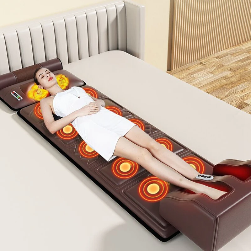 Electric Massage Mattress Vibrating Heating Infrared Massager Kneading Mat For Neck Back Foot Full Body Pain Relief Relaxation luxuryade ly 019 germanium tourmaline electric infrared heating mattress thermal therapy massage pad relaxation pain relief mat