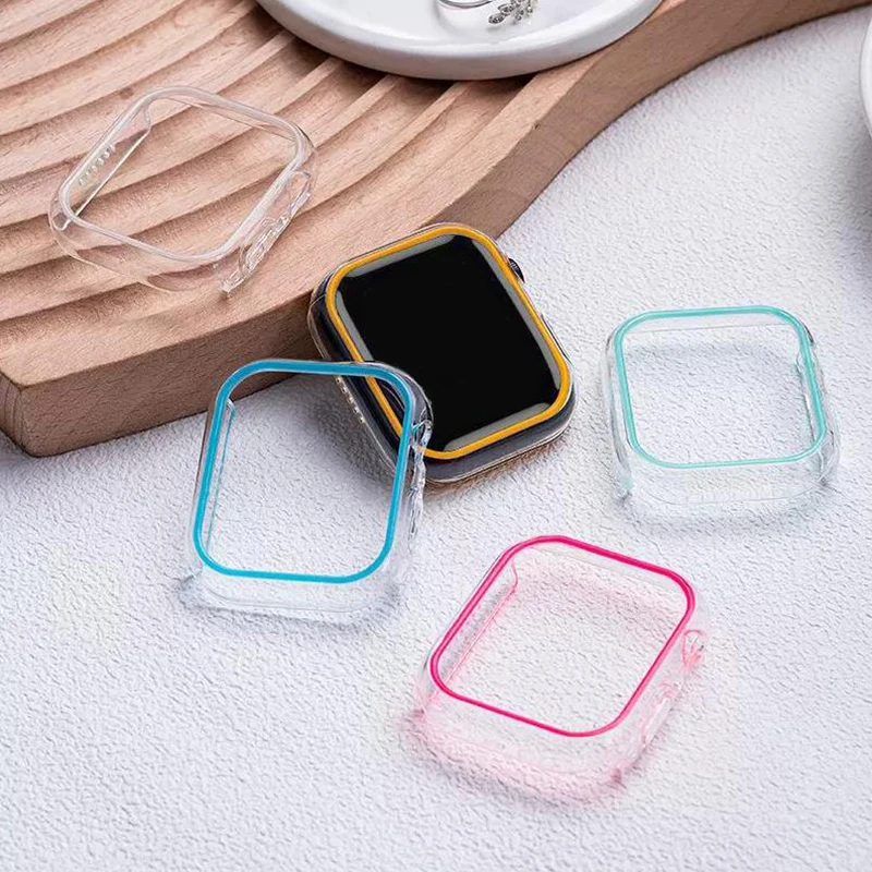 애플 워치 케이스용 발광 커버, PC 범퍼 보호 프레임, 울트라 49mm, 45mm, 44mm, 41mm, 40mm, 아이워치 9, 8, 7, 6, 5, SE 액세서리