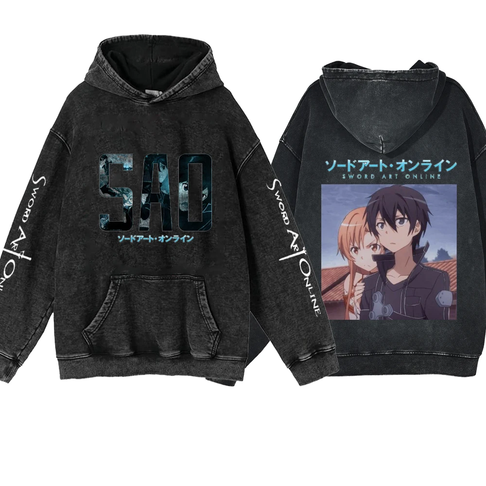 Sword Art Online Anime Hoodie Kirito and Asuna Unisex Pullovers