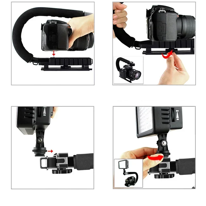 Stabilisateur Caméra ABS 3kg avec Poignée Mousse - Support 1/4 Pouce