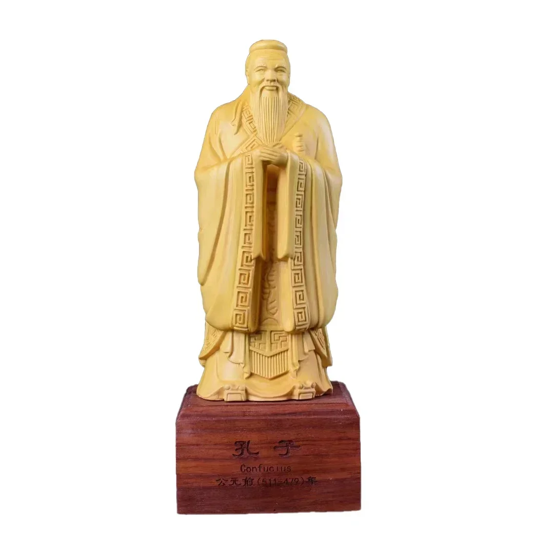 

Деревянная Статуэтка Конфуция, винтажная статуэтка, современное искусство, гравировка для домашнего кабинета, литературные украшения, коллекция подарков 15-21 см