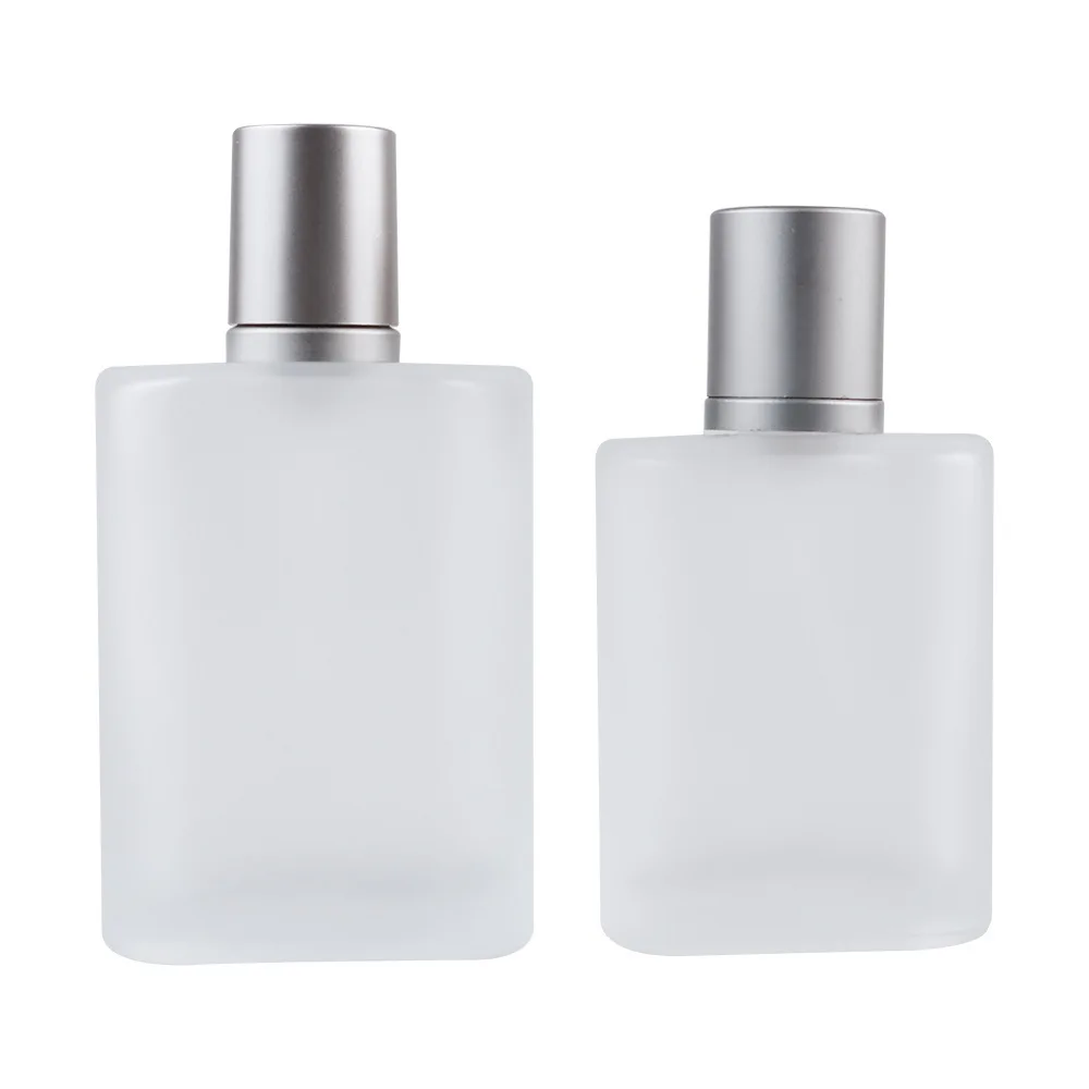 

50/100ml Refillable Perfume Bottle Glass Aluminum Pump Sprayer Empty Cosmetic Container Removable Frosted Travel Essentials