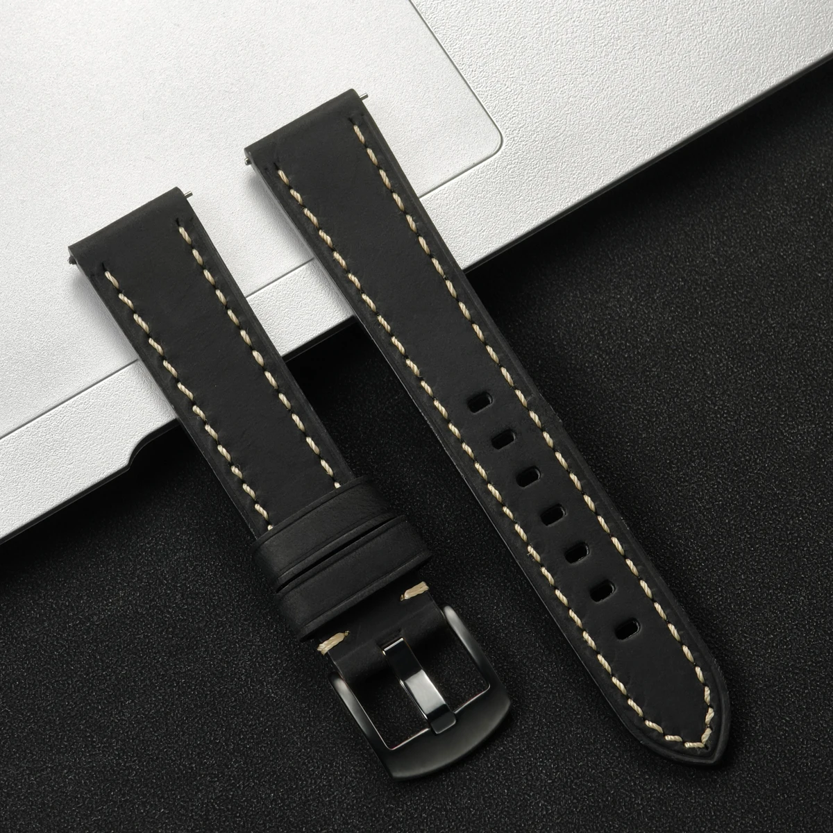 Luxury Leather Watch Strap - Premium Soft Band Replacement, 20mm/22mm