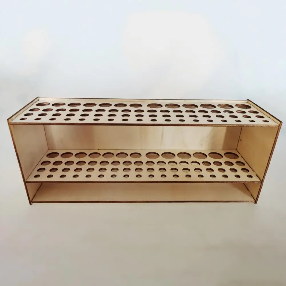 Paintbrush holder, Wall-mounted Wooden 67 Holes Makeup Artist Paint Brush Holder Wear-resistant Pencil Display Stand Art Supplies