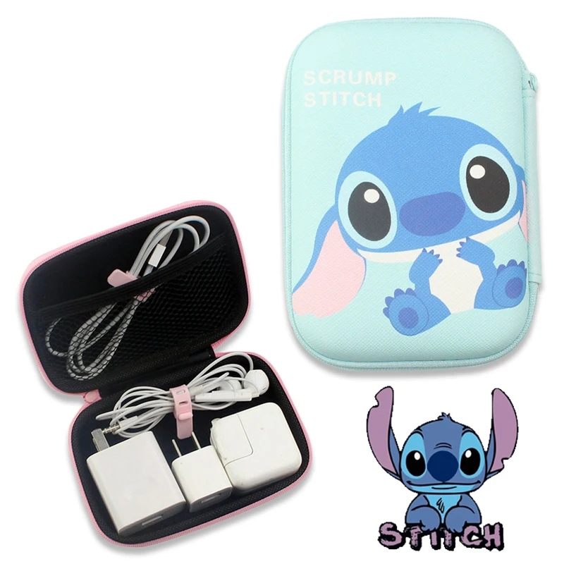 Sac de rangement Disney Stitch pour câble de données, étui de