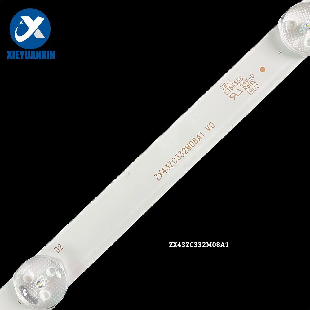 3Pcs 820mm Tv Backlight Led Strip Bar For Oboni 43inch 8lamps ZX43ZC332M08A1 43T8S 43G31 ONC18TV00 ONC18TV001