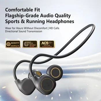 Auricolari Bluetooth Wireless a Conduzione Ossea con Display Digitale, Cuffie Sportive a Lunga Portata con Riduzione del Rumore
