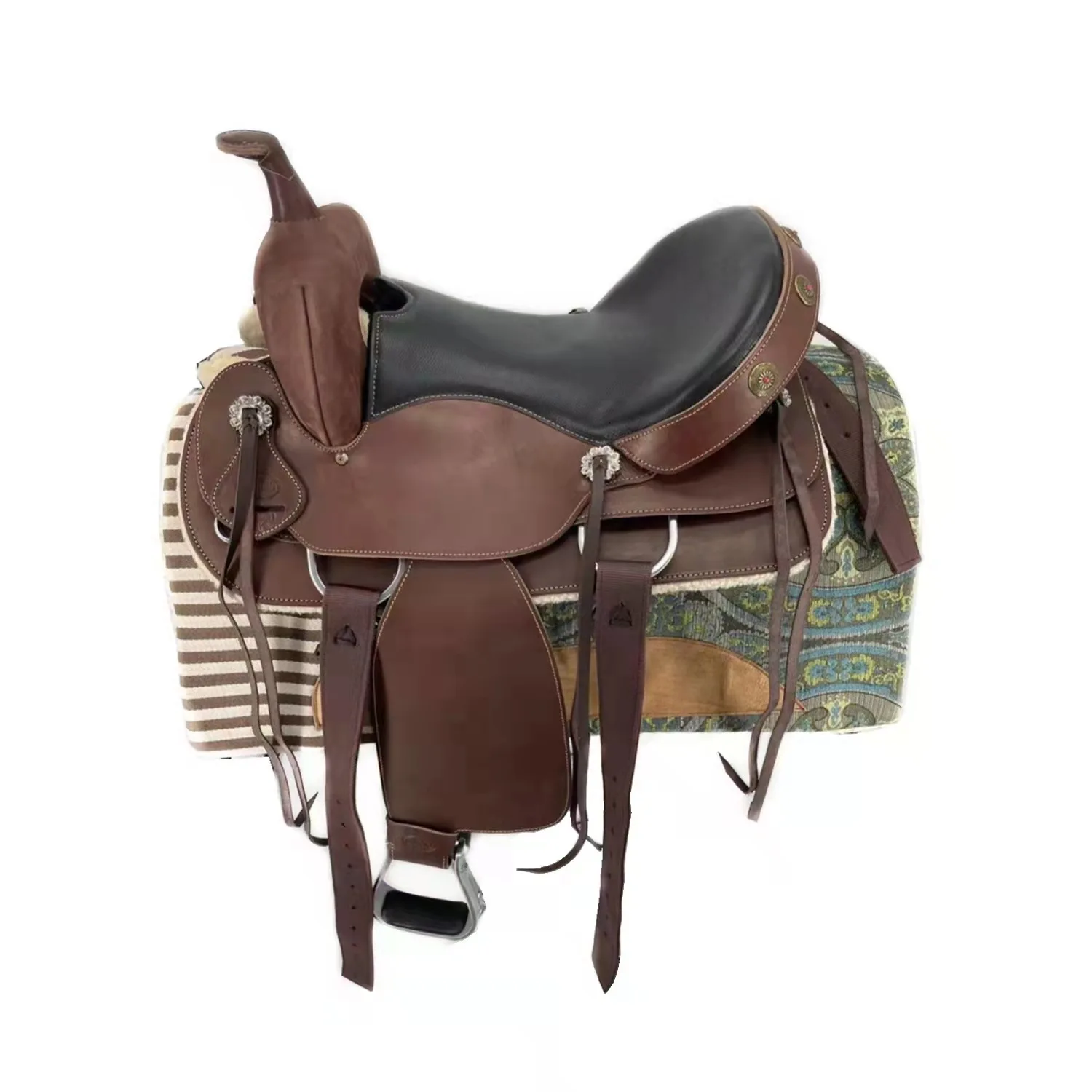 saddles for horses Synthetic Cover Leather Horse Saddles Pad for sale