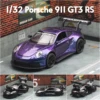 1/32 Porsche 911 GT3 RS Racing Toy Car Model Diecast Metal Rally Miniature Pull Back Sound & Light Collection Gift For Boys Kid 1